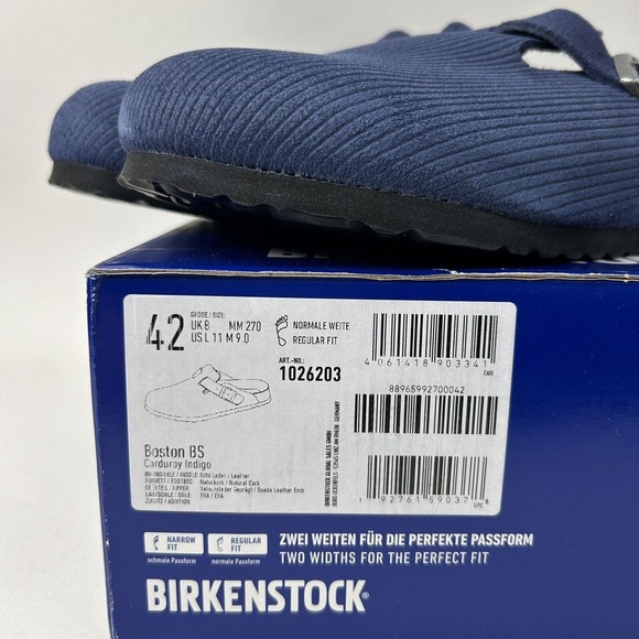 Birkenstock Boston “Corduroy Indigo” 2024